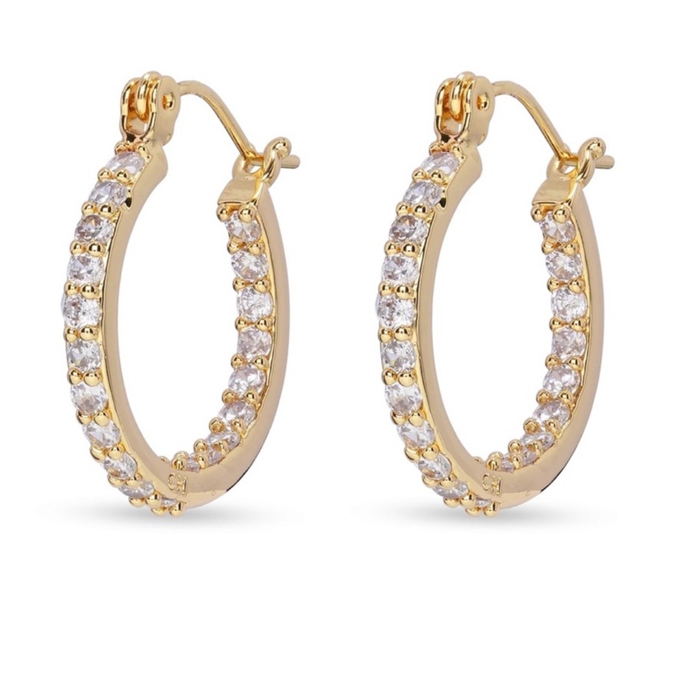 Crystal Haze Gold Mini Serena Hoops